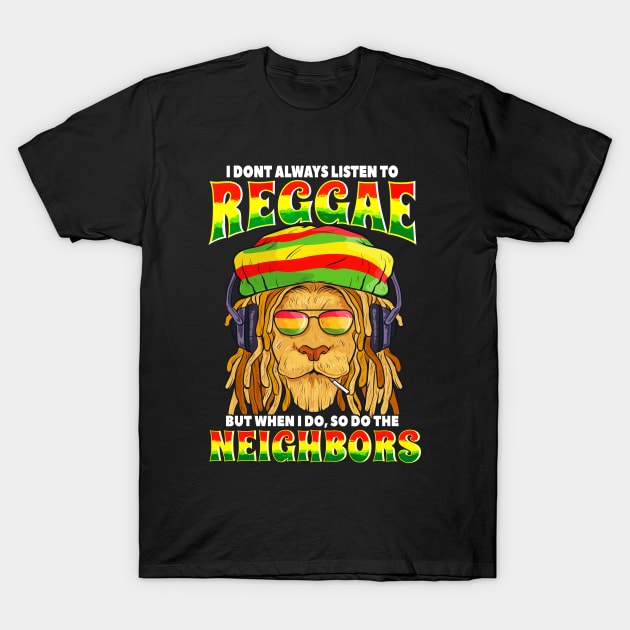 Reggae Music lovers Jamaican royal lion Gift T-Shirt by Ramadangonim